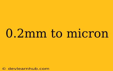 0.2mm To Micron