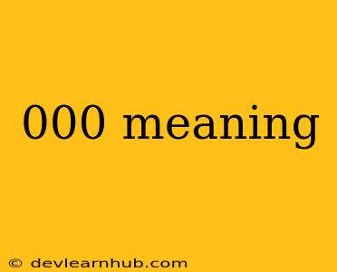 000 Meaning