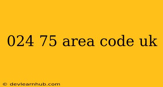 024 75 Area Code Uk