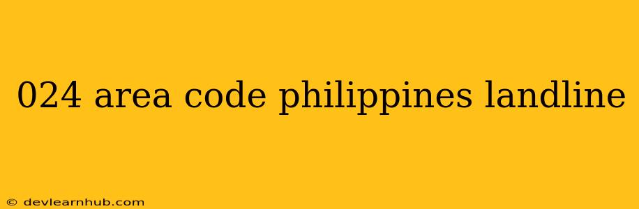 024 Area Code Philippines Landline