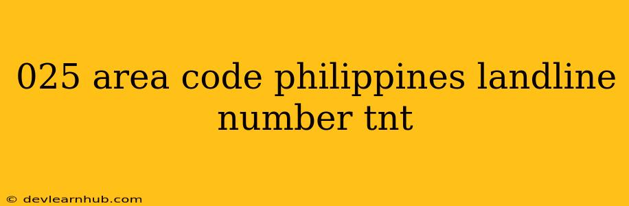 025 Area Code Philippines Landline Number Tnt