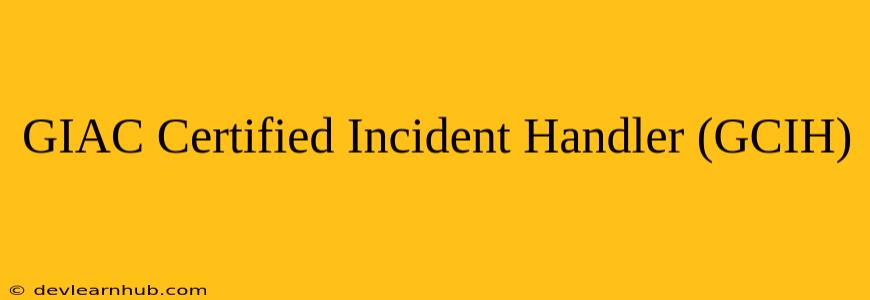 GIAC Certified Incident Handler (GCIH)